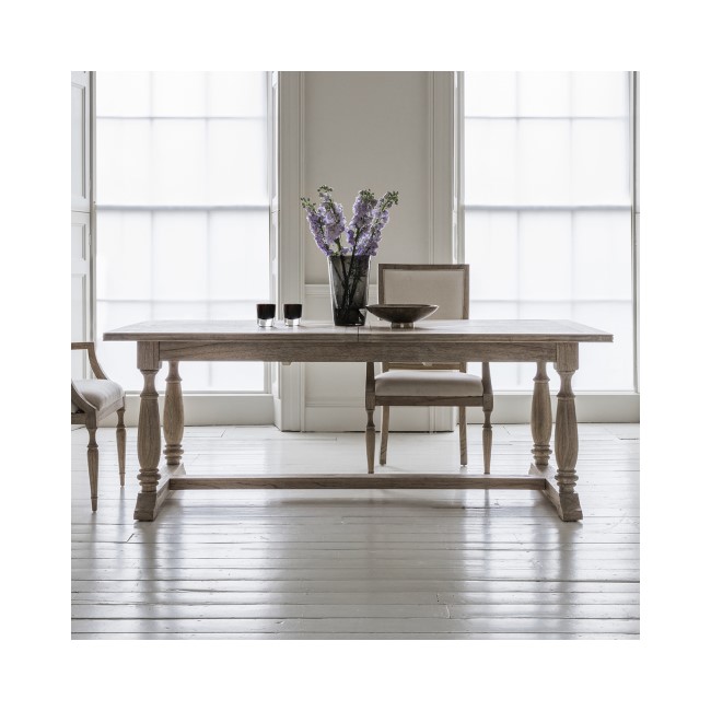 Extendable Wooden Trestle Farmhouse Dining Table - Seats 6-10 - Maverick - Caspian House 