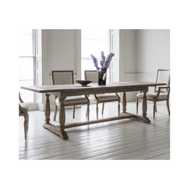 Extendable Wooden Trestle Farmhouse Dining Table - Seats 6-10 - Maverick - Caspian House 