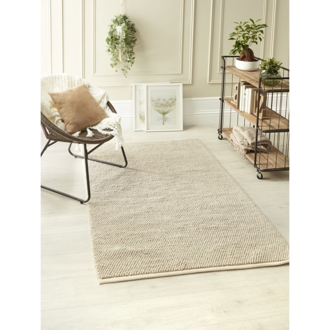 Large Hand Woven Textured Natural Rug - 170 x 120 cm - La Playa