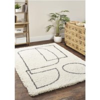 Artisan Picasso Geometric Rug in White & Grey - 120x170 cm