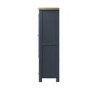 Tall Navy & Oak Kitchen Larder with Wicker Baskets - Pegasus