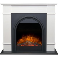 Adam White and Grey Electric Fireplace Suite 44" - Chesterfield