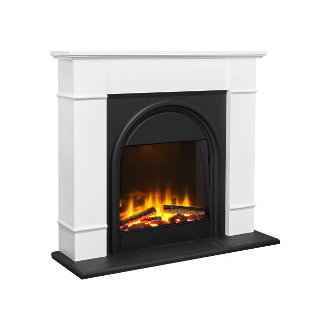 Adam Chesterfield White & Grey Electric Fireplace Suite 44 Inch