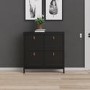 Black Shoe Cabinet with 4 Compartments - Barcelona 