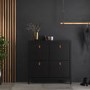 Black Shoe Cabinet with 4 Compartments - Barcelona 