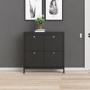 Black Shoe Cabinet with 4 Cabinets - Madrid 