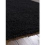 Round Black Shaggy Rug - Chicago