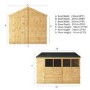 Mercia 10 x 8ft Wooden Shiplap Reverse Apex Shed