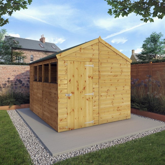 Mercia 10 x 8ft Wooden Shiplap Reverse Apex Shed