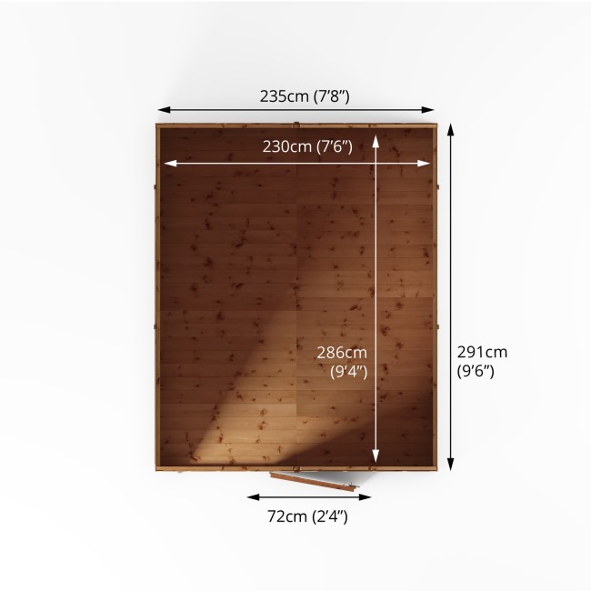 Mercia 10 x 8ft Wooden Shiplap Reverse Apex Shed