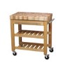 Wooden Kitchen Island with Butchers Block and Wheels