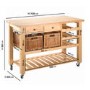 Wooden Kitchen Storage Trolley with Wine Rack - Lambourn