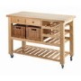 Wooden Kitchen Storage Trolley with Wine Rack - Lambourn