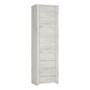 Angel 1 Door 3 Drawer Narrow Cupboard in White Oak