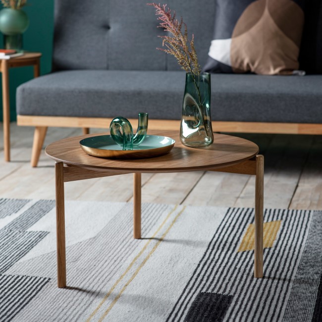 Round Oak Coffee Table - Burley