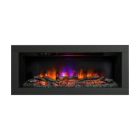 Be Modern Flare Avella Grande Black Inset Electric Media Wall Fireplace 45 Inch