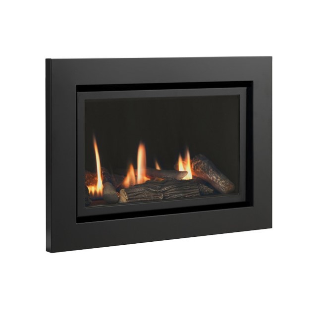 Black 23inch Inset Gas Media Wall Fireplace - Sirocco Fires Vola 860