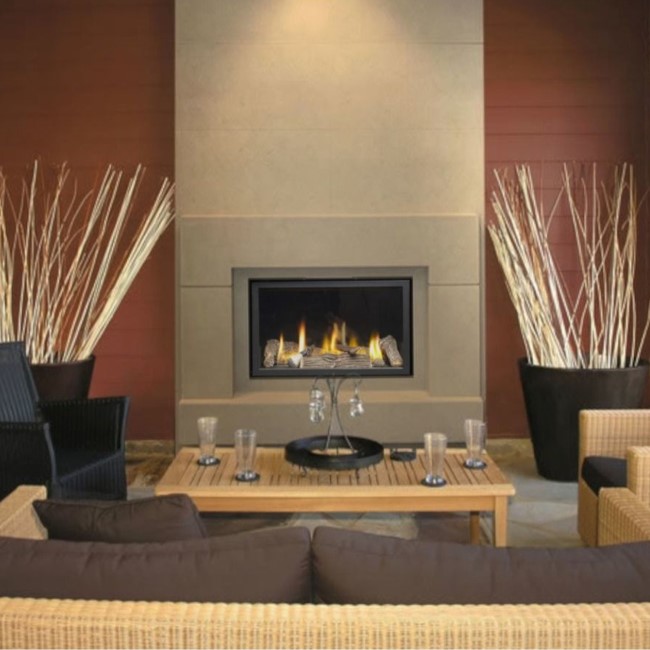 Black 23inch Inset Gas Media Wall Fireplace - Sirocco Fires Vola 860