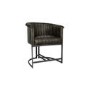 Real Leather & Iron Classic Tub Dining Chair - Dark Grey