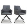 Set of 2 Grey Swivel Dining chairs -Linnie