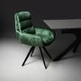 Set of 2 Green Swivel Dining chairs -Devan