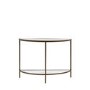 Small Glass Bronze Console Table with Shelf - Hudson