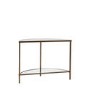 Small Glass Bronze Console Table with Shelf - Hudson