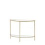 Small Glass Gold Console Table with Shelf - Hudson