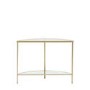 Small Glass Gold Console Table with Shelf - Hudson