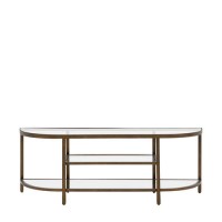 Small Bronze Glass TV Stand with Shelves - TV's up to 50" - Hudson