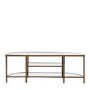 Small Bronze Glass TV Stand with Shelves - TV's up to 50" - Hudson