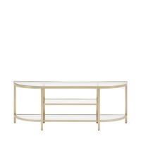 Small Gold Glass TV Stand with Shelves - TV's up to 50" - Hudson