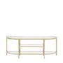 Small Gold Glass TV Stand with Shelves - TV's up to 50" - Hudson