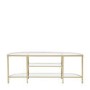 Small Gold Glass TV Stand with Shelves - TV's up to 50" - Hudson