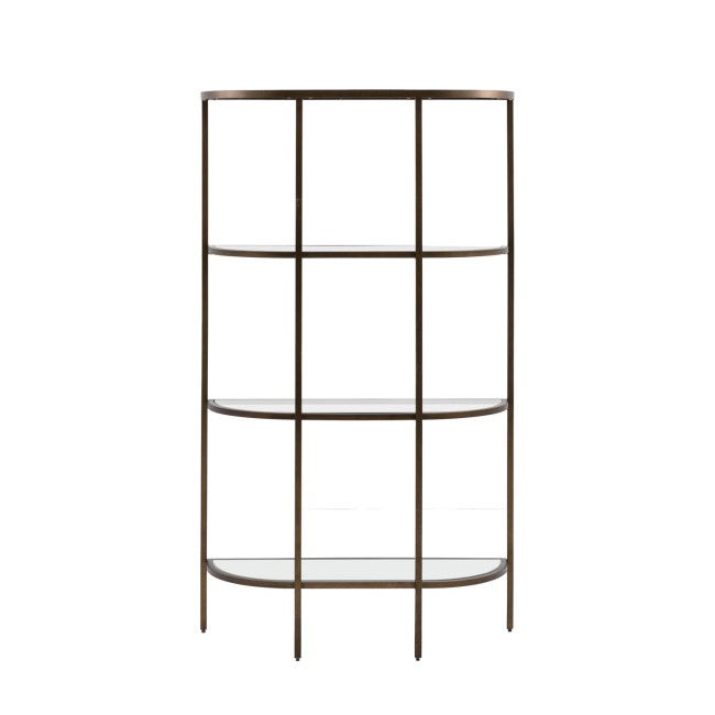 Tall Glass Bronze Open Bookcase - Hudson