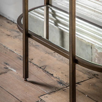 Tall Glass Bronze Open Bookcase - Hudson