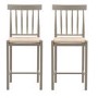 Eton Set of 2 Solid Oak Bar Stools with Woven Seats Sage Green - Caspian House