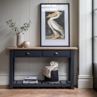 Eton 2 Drawer Console Table Navy - Caspian House