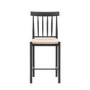 Eton Set of 2 Solid Oak Bar Stools with Woven Seats Navy - Caspian House