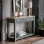 Eton 2 Drawer Console Table Green - Caspian House