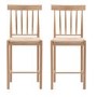 Eton Set of 2 Solid Oak Bar Stools with Woven Seats Natural - Caspian House