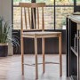 Eton Set of 2 Solid Oak Bar Stools with Woven Seats Natural - Caspian House