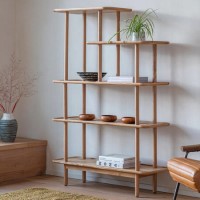 Kingham Open Bookcase Solid Oak - Caspian House