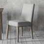 Set of 2 grey dining chairs with Dark wood legs-Madie