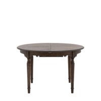 Round Dark Wood Extendable Dining Table - Seats 6 - Madie