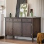 Large Dark Wood Sideboard with Drawers - Madie