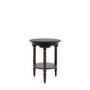 Round Walnut Side Table with Storage Shelf - Madie