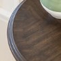 Round Walnut Side Table with Storage Shelf - Madie