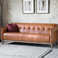 Brown Leather Ecclestone Sofa - Caspian House