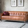 Brown Leather Ecclestone Sofa - Caspian House